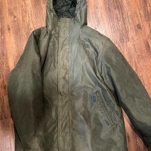 XL mens north face army green winter coat